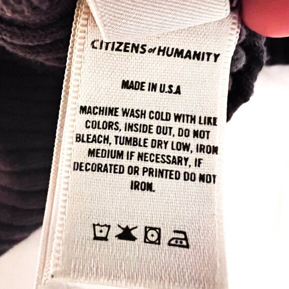 CITIZENS OF HUMANITY juni long sleeve scoop neck top Dark Gray Grey Large - Picture 14 of 16